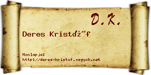 Deres Kristóf névjegykártya